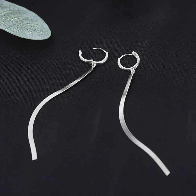 Fashion Stainless Steel Gold Color Long Tassel Earrings for Women Simple Geometric Unique Korean Earrings Wedding Jewelry GiftsXJ250722