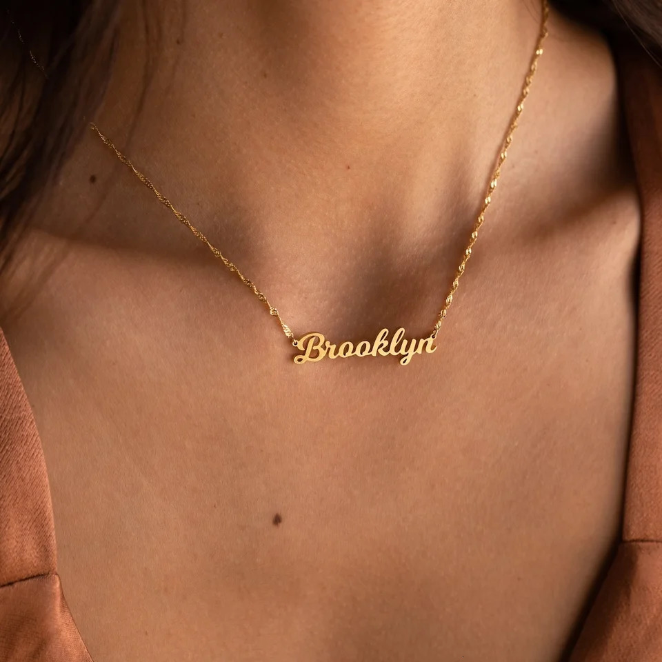 2025 Custom Name Necklace For Women Stainless Steel Twist Chain Name Necklace Personalized Gifts for Bridesmaid Proposal 250714