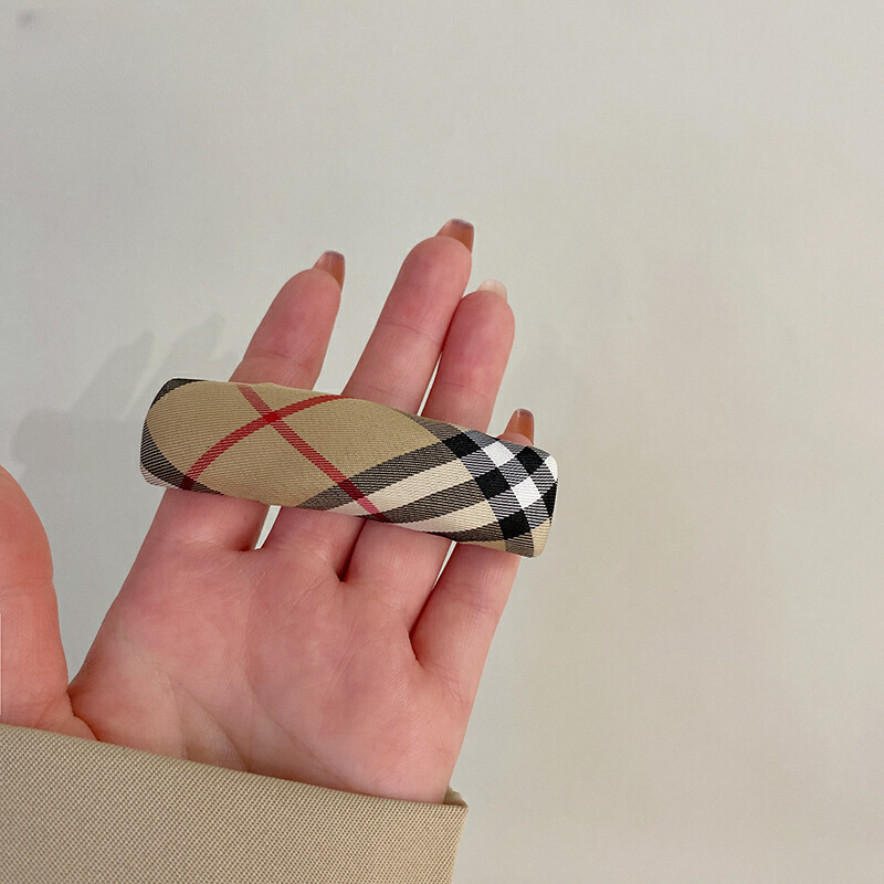 Plaid Fabric Simple Hair Clip for Women Side Elegant Back of Head Hairpin Bangs BB Accessory 250722