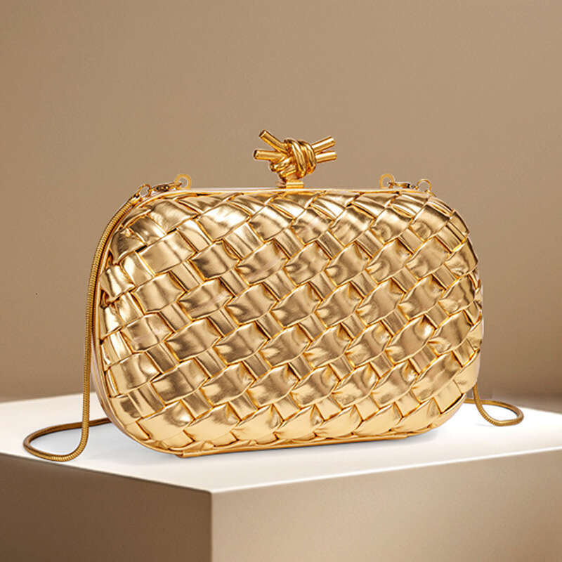 2025 New Luxury Style Handwoven Chain Clutch Fashion Evening Commuter Box Single Shoulder Crossbody Bag Weave Designer Luxury handbag
