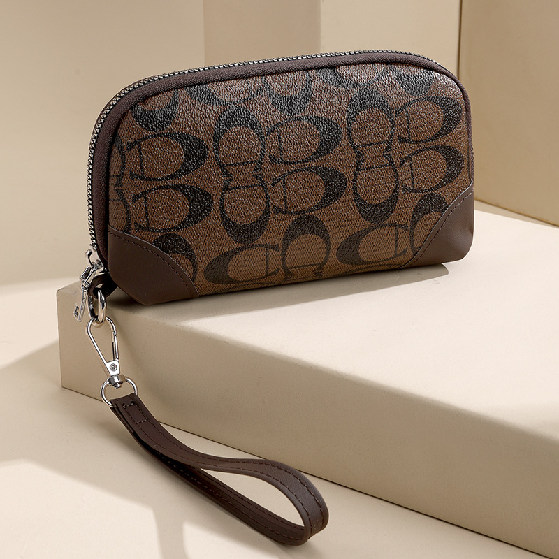 2025 Double Zipper Vintage Print Long Wallet for Women - Slim Coin Purse Organizer with Retro Pattern Design