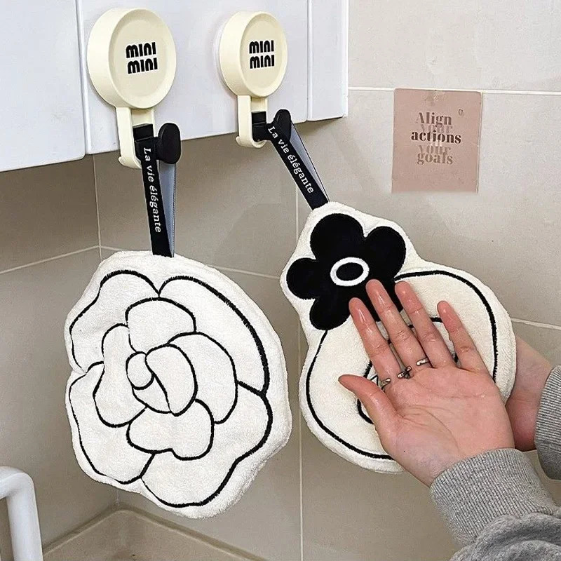 Luxury Hand Towel Soft and Skin-friendly Face Towel Hanging Double-layer Thickened Speed Dry Absorbent Hand Cloth for Kitchen Bathroom 250722