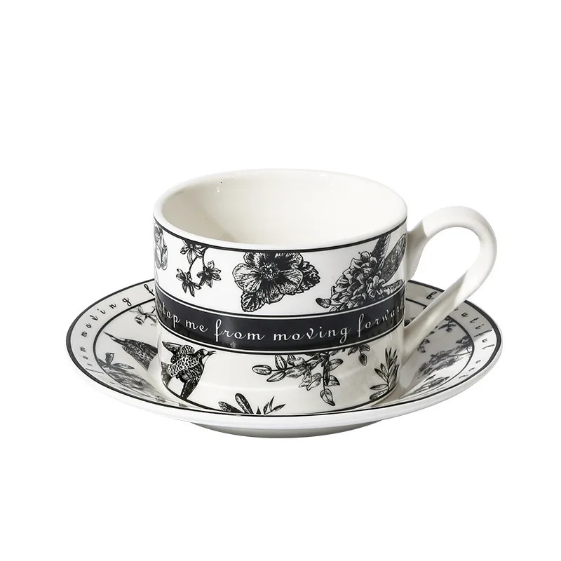 Fathers Day Gift Fine Bone China Coffee Cup Set with Saucers Floral Pattern 12oz Luxury Dishwasher Safe Morning Brew Tea Set 250722