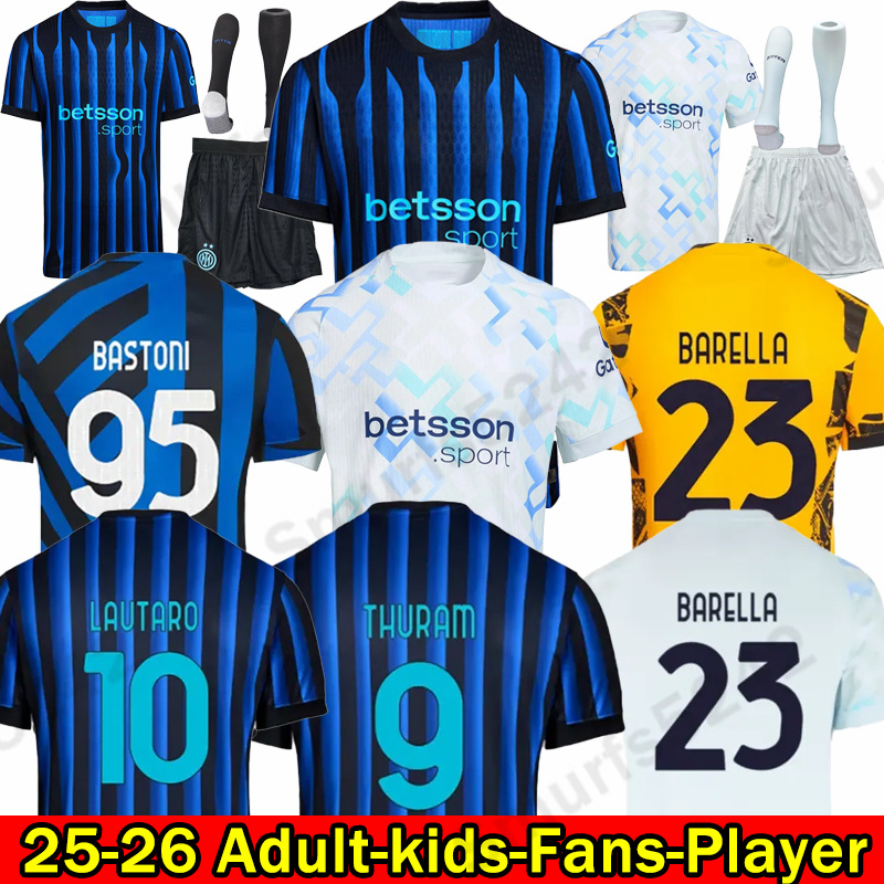 New 25 26 maglia interMlians 2025 DIMARCO THURAM LAUTARO Jerseys BARELLA FRATTESI Calhanoylu Jerseys PAVARD BASTONI Jerseys Football Shirt Mens kids kit uniform