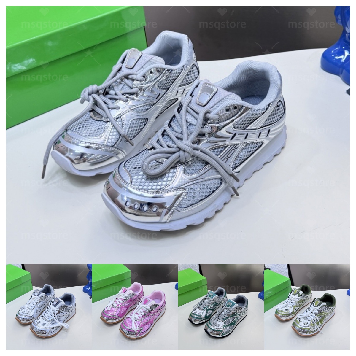 Men designer shoes platform sneakers women trainers low top outdoor mesh daily outfit comfortable breathable versatile sports shoe size 35-48 silver green dark navy