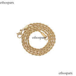 Best Selling 18K Gold Plated 316L Stainless Steel Rope Chain Necklace European Punk Titanium Steel Link Chain Rope Necklace