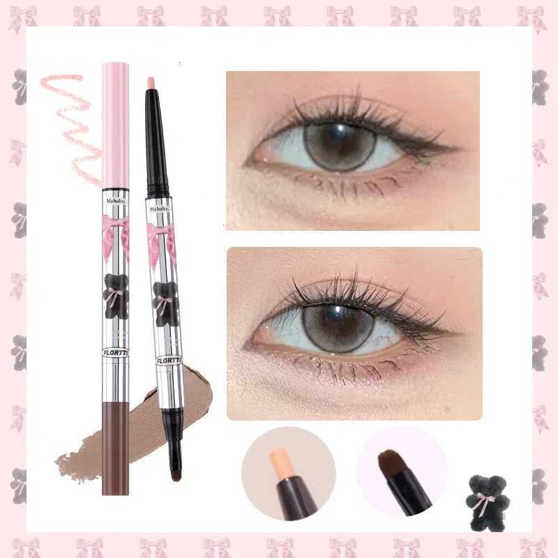 FLORTTE Double Ended Silkworm Pen Contour Brightening Highlight Shadow Pen Delicate Long Lasting Waterproof Cosmetics Makeup W250722