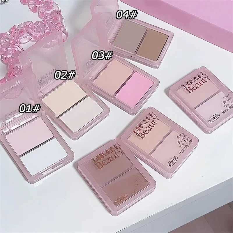 Highlighting Contouring Powder Palette Two-tone Concealer Face Brighten Cement Gray Three-dimensional Nose Shadow Bronzer Makeup W250722