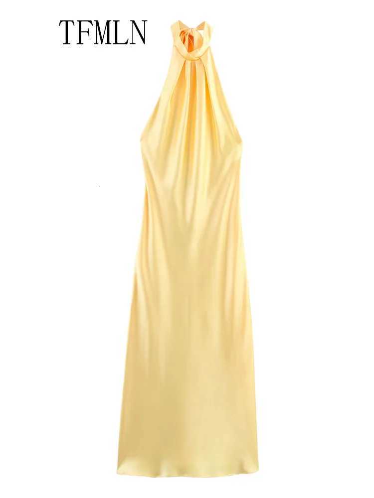 100% Cotton Women Solid Halter Long Dress 2025 Summer Off Shoulder Backless Slim Party Dress Sexy Girls Sleeveless Dresses XJ250722