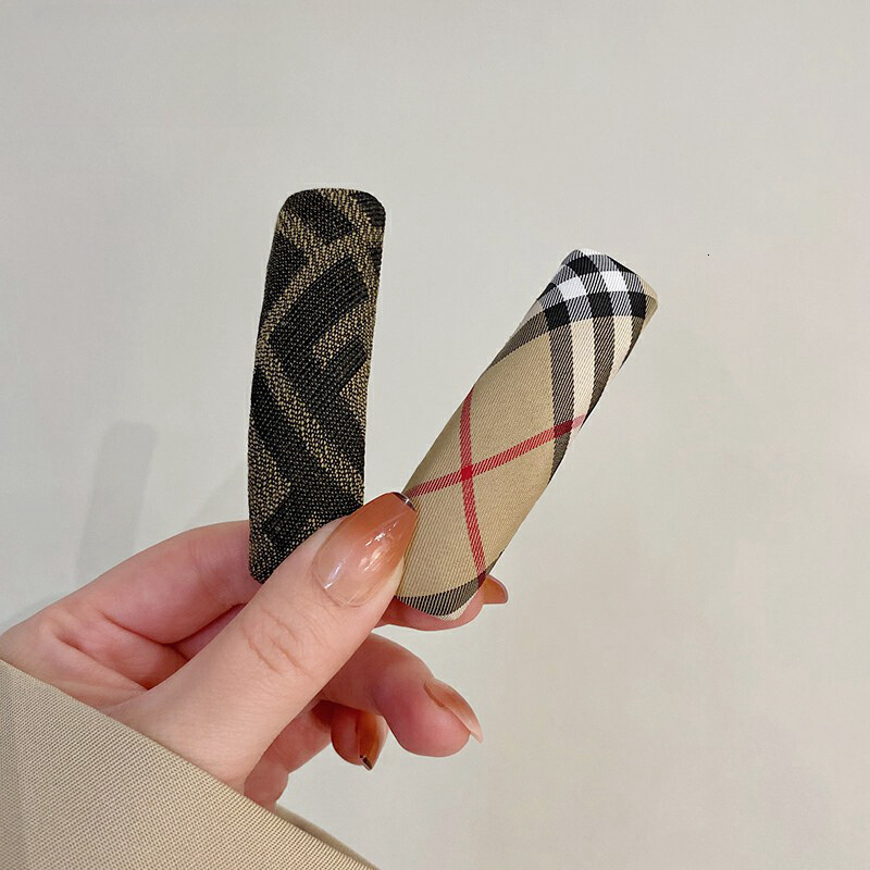 Plaid Fabric Simple Hair Clip for Women Side Elegant Back of Head Hairpin Bangs BB Accessory 250722