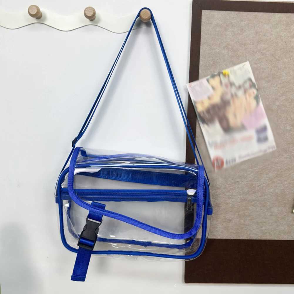 PVC Clear Crossbody Bag Fashion Shoulder Bag Adjustable Strap Stylish Crossbody Bag Waterproof for Concerts Sports Festivals XJ250704