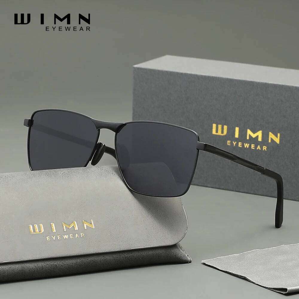WIMN Fahsion Classic Vintage Sunglasses For Men Rectangle Alloy Frame Eyewear Polarized UV400 Trendy Retro Glasses