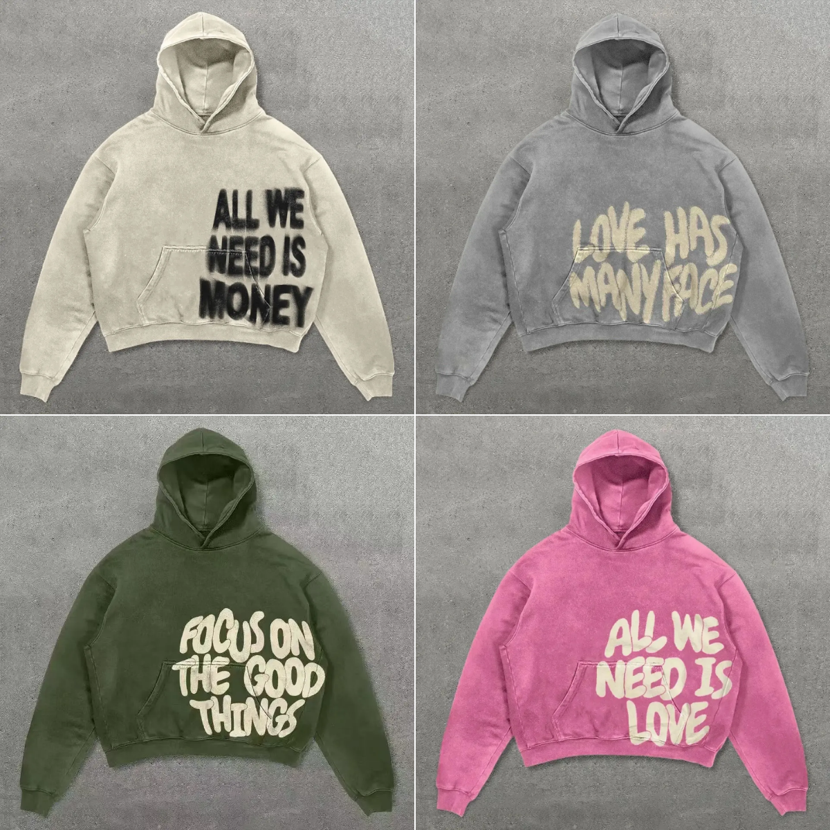 Women's Hoodies Kpop Ins All We Need Is MONEY Print Pullover Hoodie Women Men Autumn Sweatshirt Hoody BAT SLEEVE For Youth Fans Casual Goth Y2k b