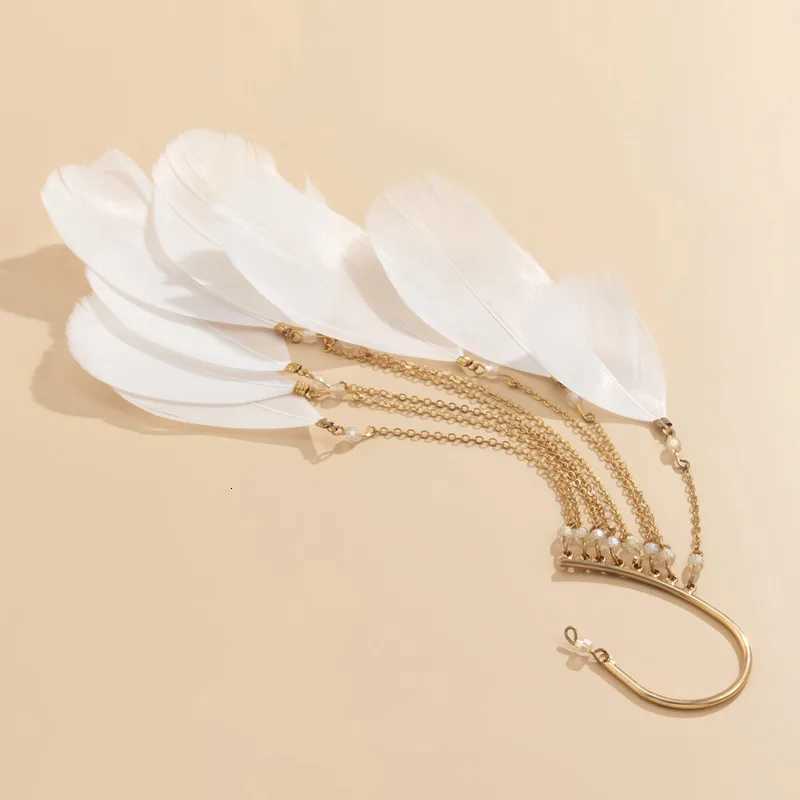 1pcs Creative Bohemia Feather Long Tassel Clip Earrings For Women Personality No Piercing Feather Ear Cuff Party Jewelry XJ250722