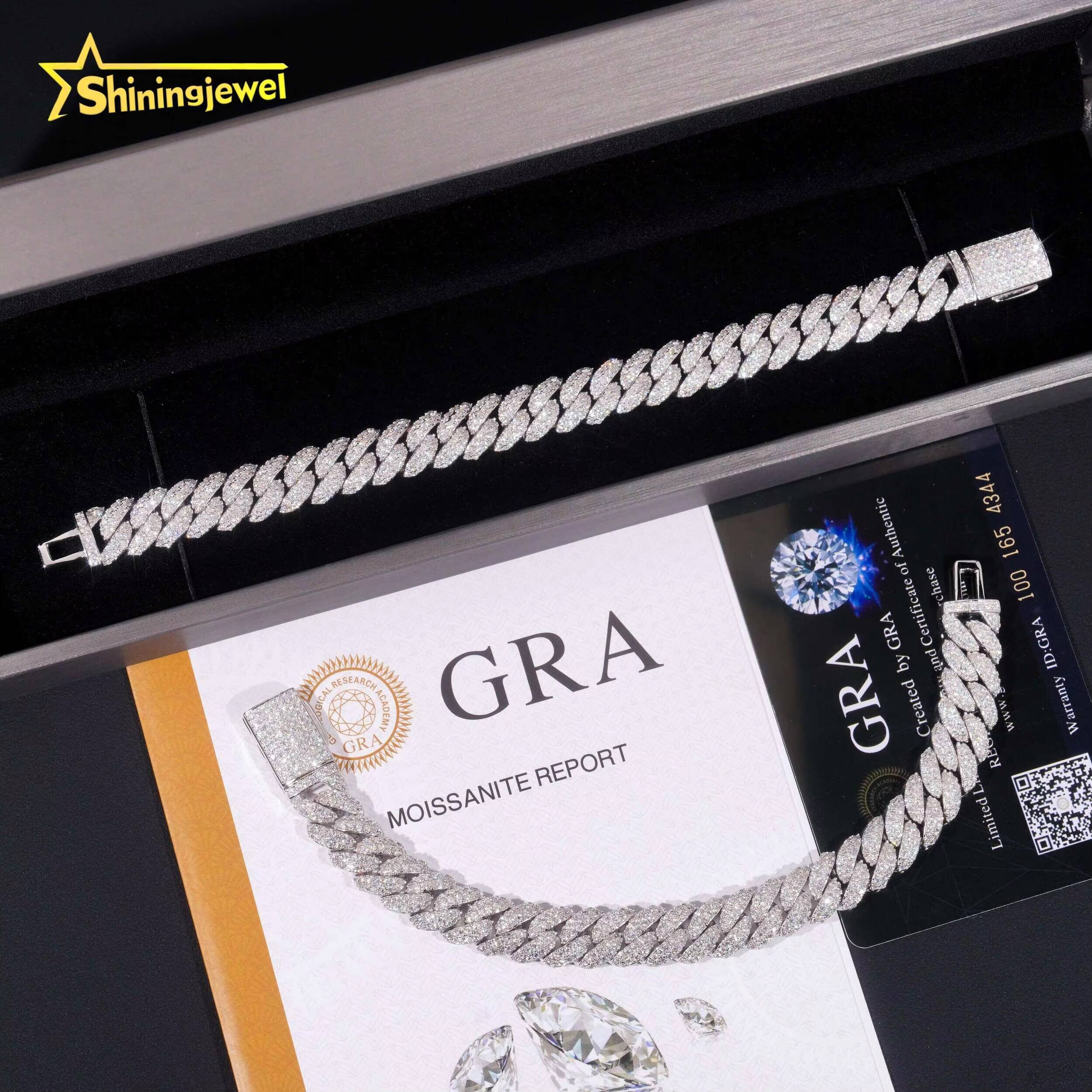 Luxury Moissanite Cuban Necklaces - 925 Silver Waterproof Jewelry Manufacturer 100+ Chain Designs Custom Length 7-24