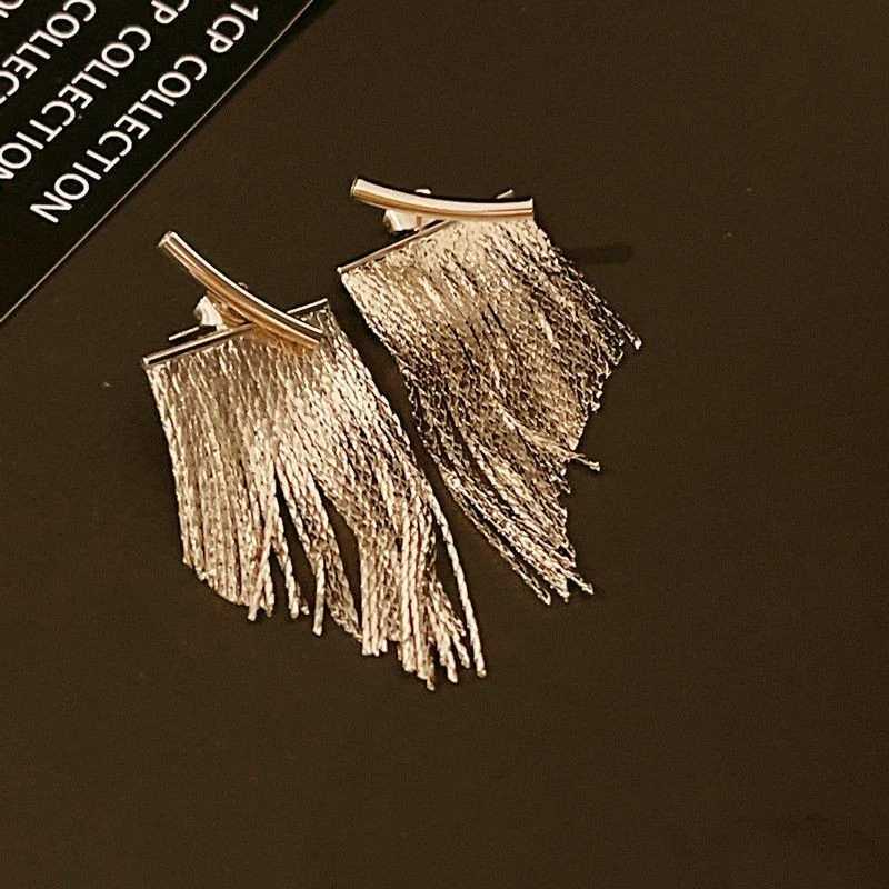 Fashion Statement Earring Long Statement Gold Color Bling Tassel Earrings For Women Female Wedding Daily Pendant Jewelry Gifts XJ250722