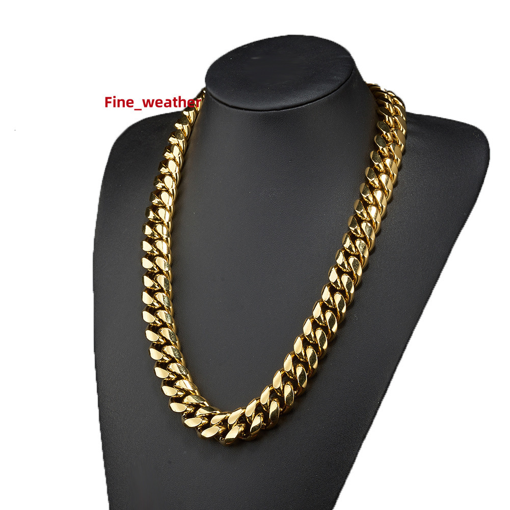 Factory Custom 18MM Real S925 Silver 9k 10K 14k 18k Solid Filled Gold Yellow Gold Miami Cuban Link Chain Necklace Bracelet