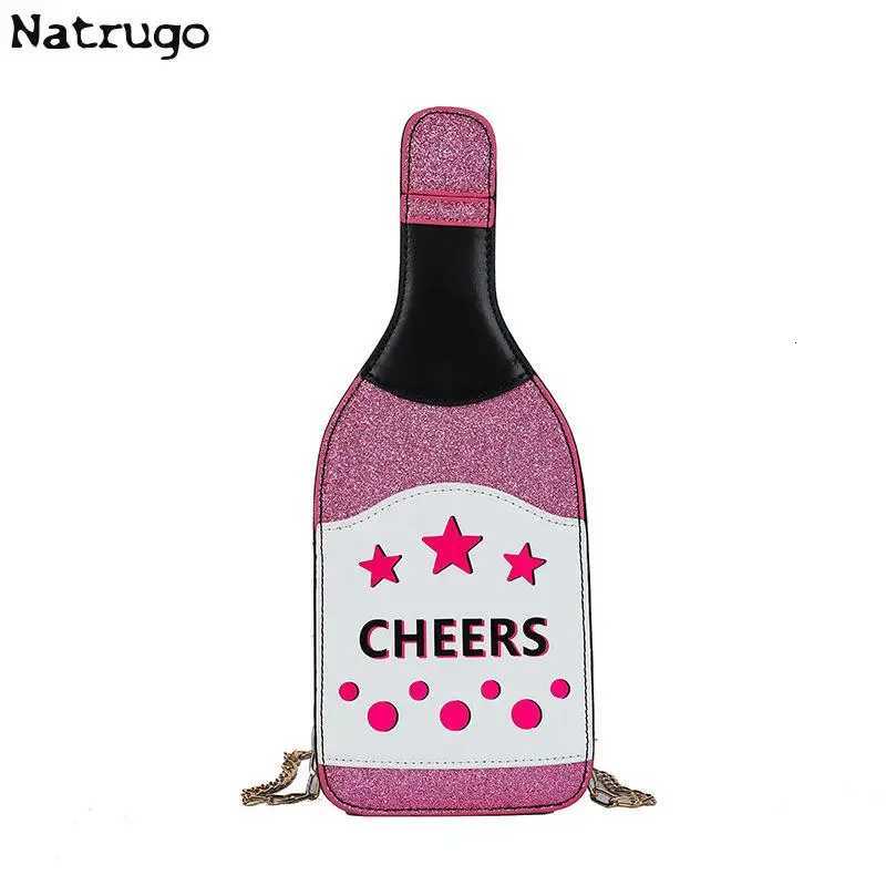Creative Bottle Shape Chains Crossbody Bags for Women Designer Funny Shoulder Bags Cute Lovely Small Purse And Handbag Y250722