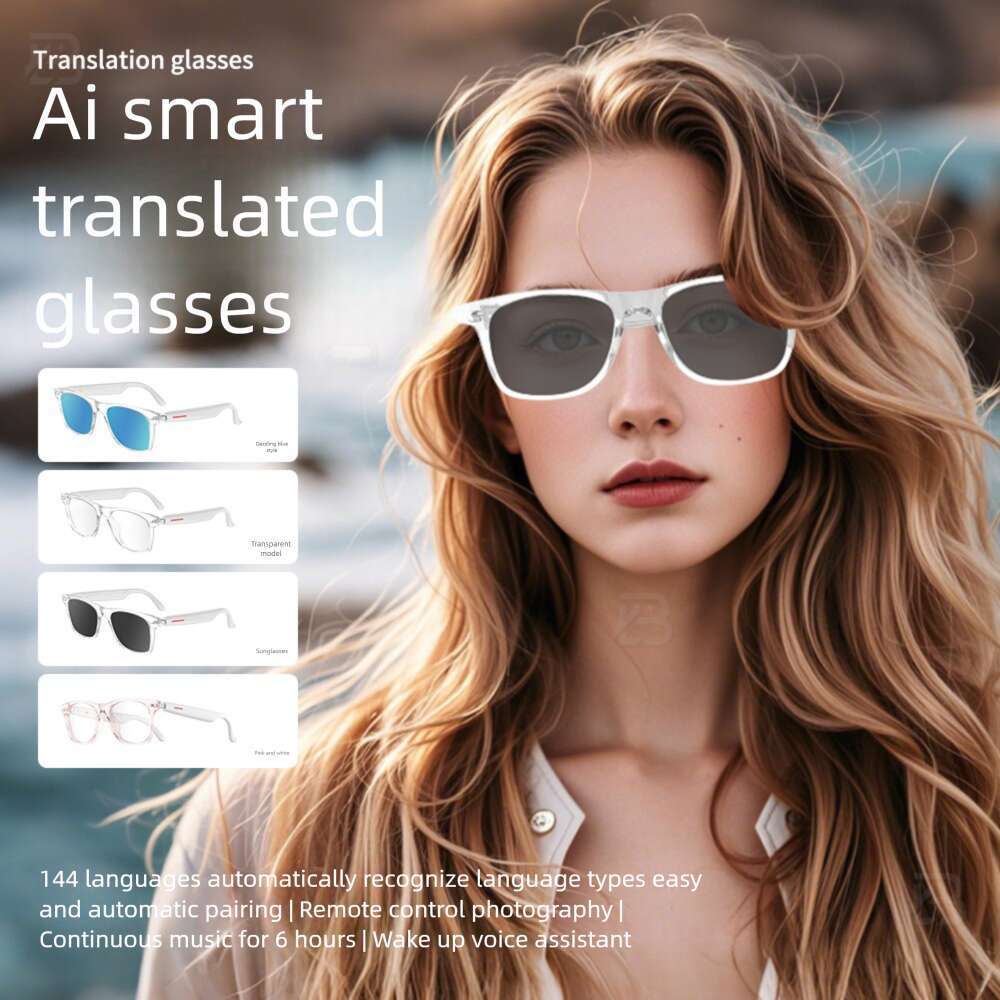 Designer brand intelligent AI language real-time translation Bluetooth music playback phone call technology sunglasses