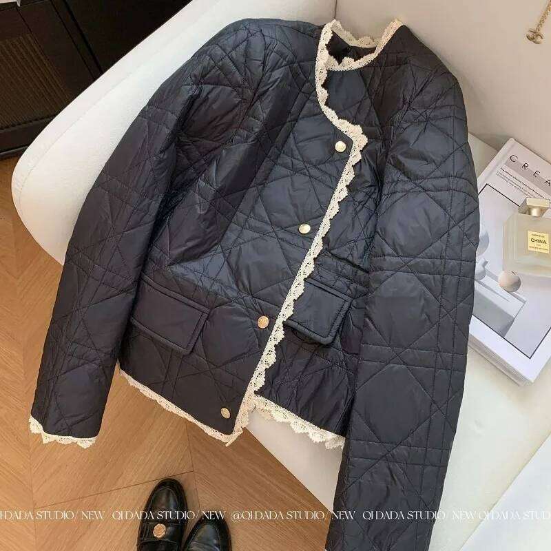 hoodie Light Coffee Color Fragrance Girl Cotton-padded Women New Short Style Small Man Fashion Winter Clothes jacket