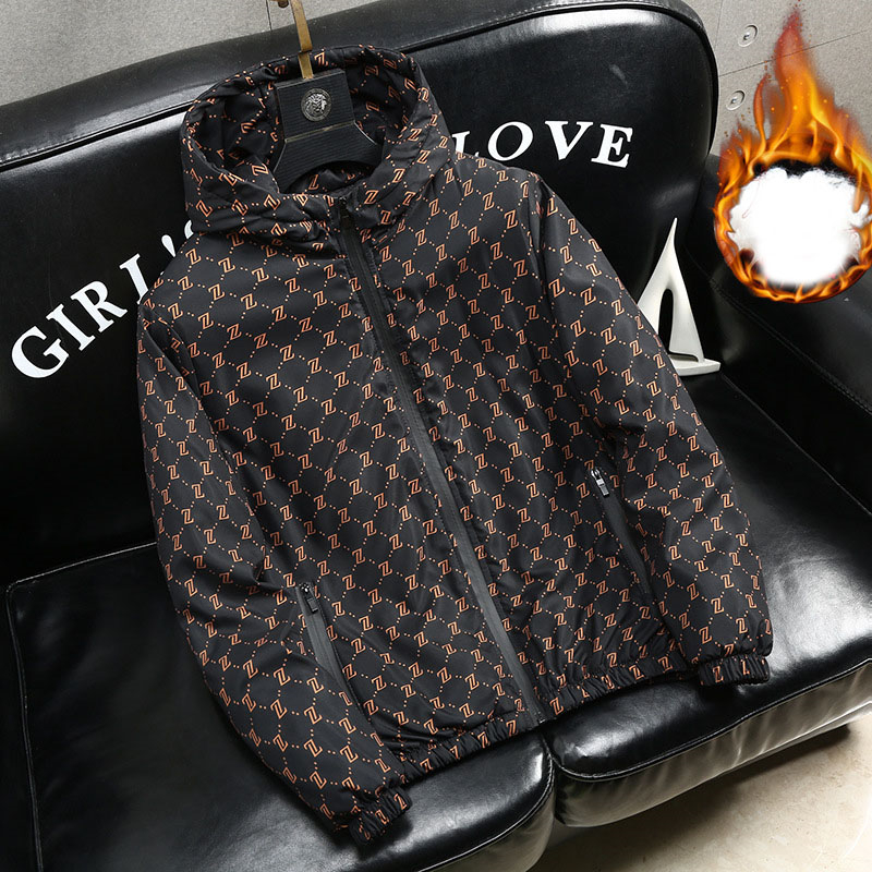 Free Shipping Designer Winter Trend Mens Cotton Coat with Additional Cotton Padding and Hood Comfortable and Warm Cotton Coat