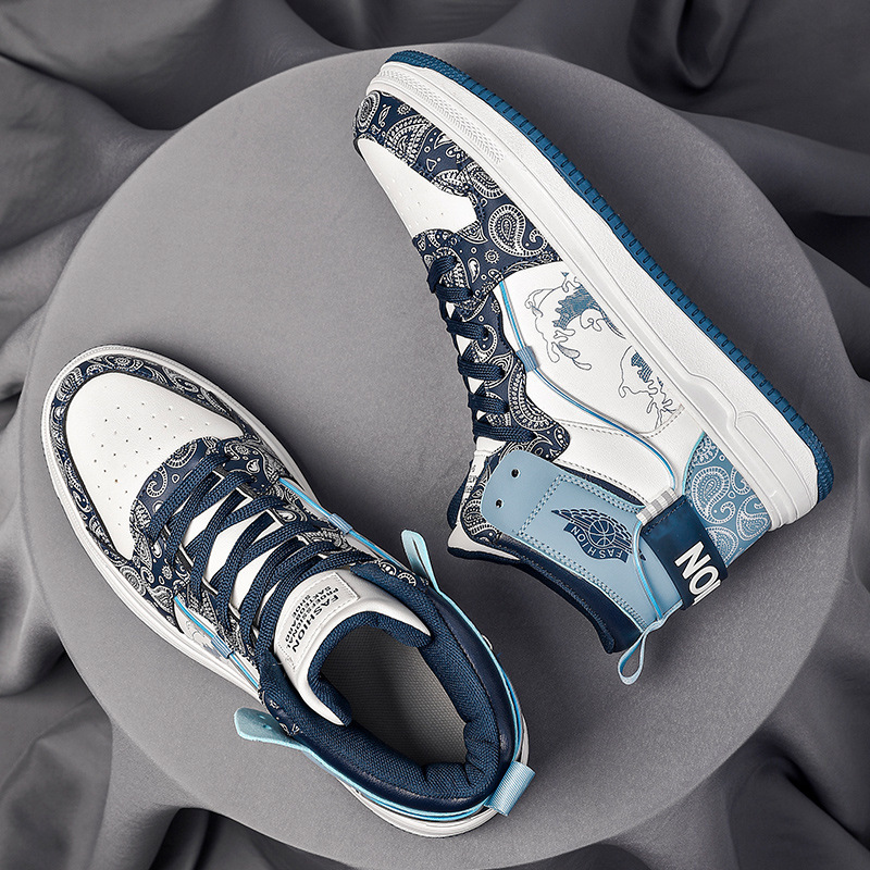 Sports shoes men autumn and winter high top leather casual shoes fashion leisure sports shoes sneakers men 2025