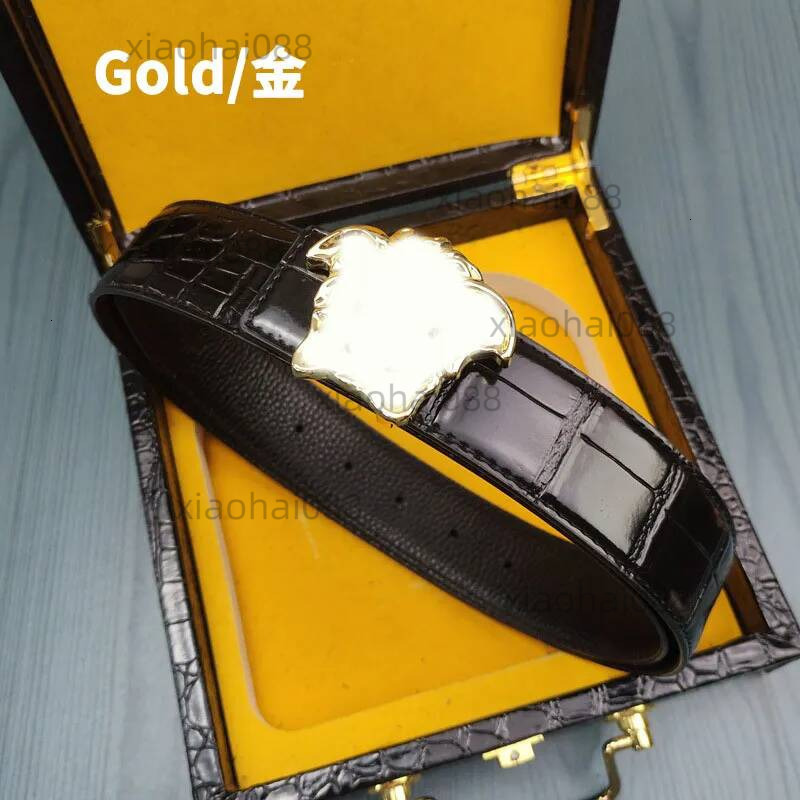 Medusa Belt High Quality Versa Belt Men's Genuine Leather Versacs Belt Cowhide Crocodile Pattern Fish Belly Pants Luxury Fashion Classic Trend Designer Belt ebf