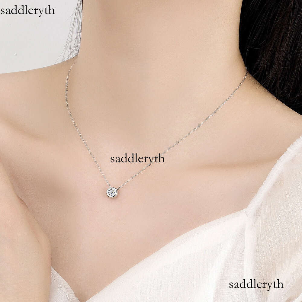 AU750 Real Gold Moissanite Dia Necklace Fine Jewelry For Woman Wedding Proposal Gift Present