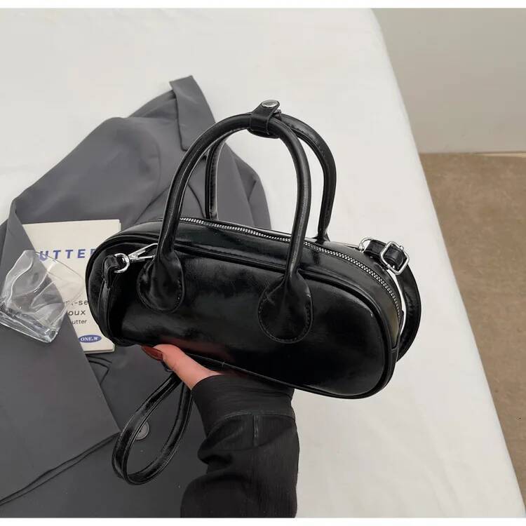 2025 Summer Women's Minimalist Solid Color Stylish Handheld Boston Bag - Elegant Versatile Shoulder/Crossbody Tote high-quality