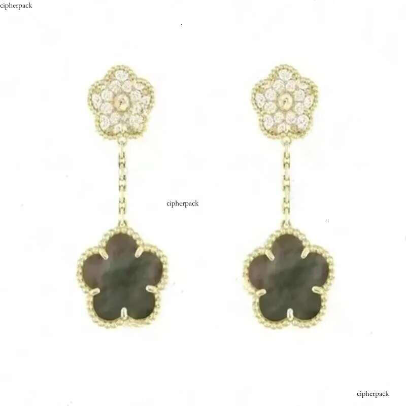 gold clover quality designer jewerly stud sterg sier jewelry high end gift woman earring
