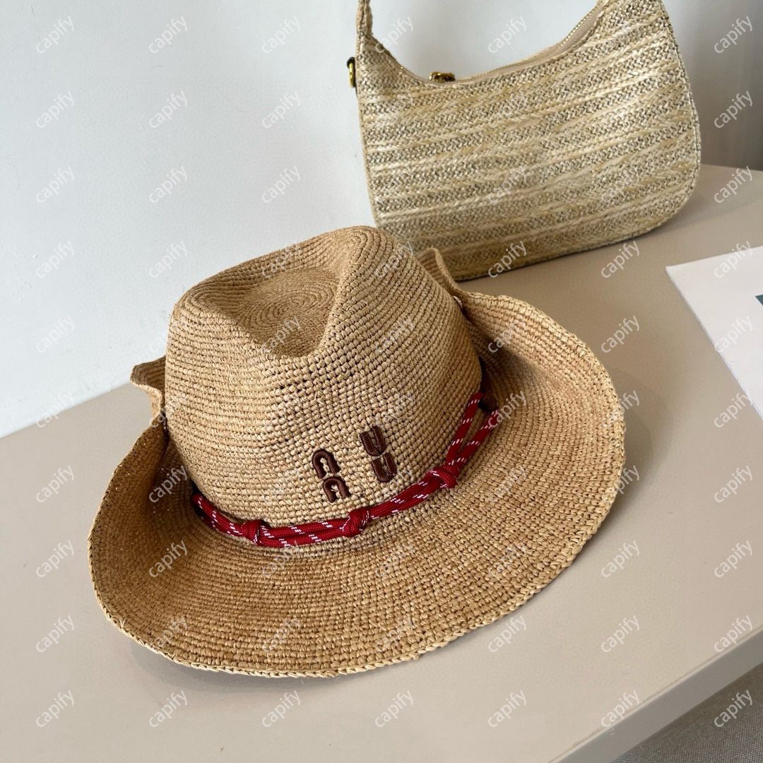 Designer Bucket Hat Straw Hat Simple Fashionable Top Cap For Sun Shading Outdoor Travel Vacation Wear