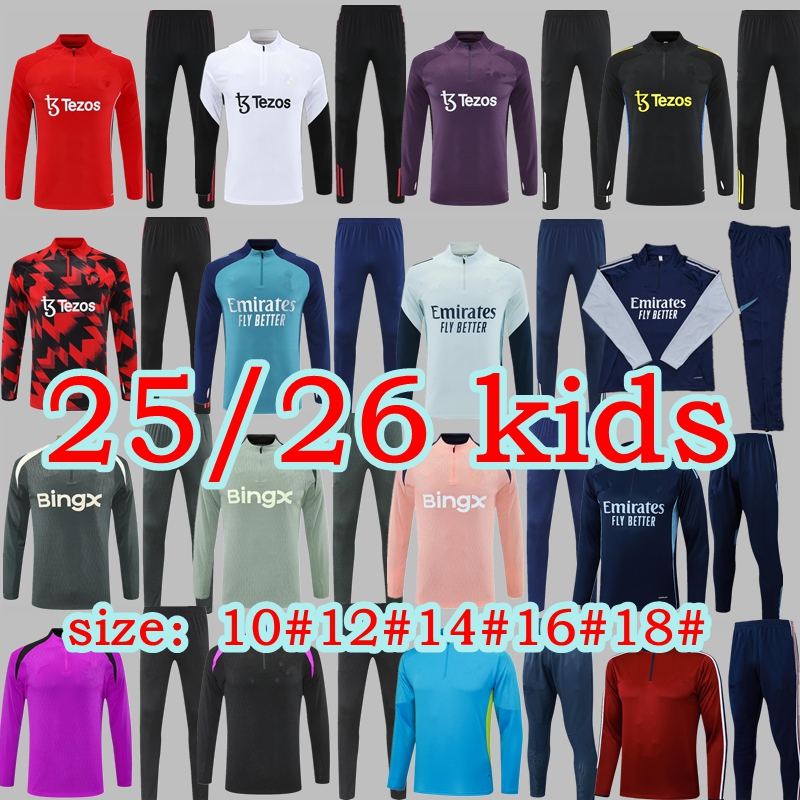 2025 2026 man unite RASHFORD football Tracksuits ARSEN uk soccer training GARNACHO HOJLUND CASEMIRO TRAINING MAN CITY MOUNT B. FERNANES kids kit Stone Roses
