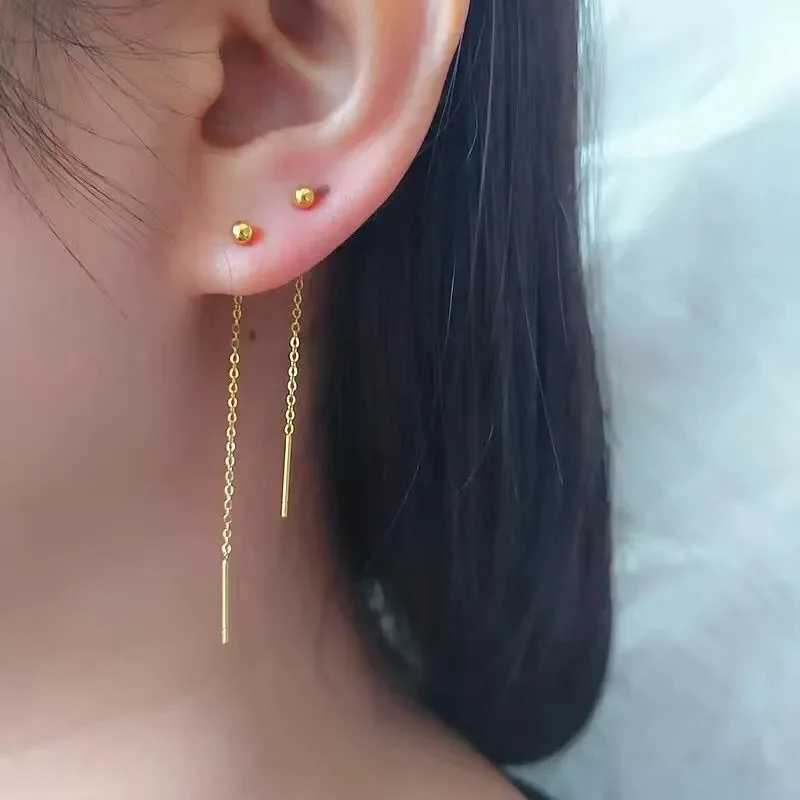 Stainless Steel Gold Color Tassel Bead Drop Earrings Trend Earrings For Women Romantic Gift Party Fashion Jewelry XJ250722