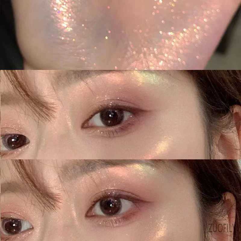 Two-color Contour Highlight Plate Shimmer Fine Flash Glitter Powder Shadow All-in-one Dual-use Lasting Shiny Palette W250722