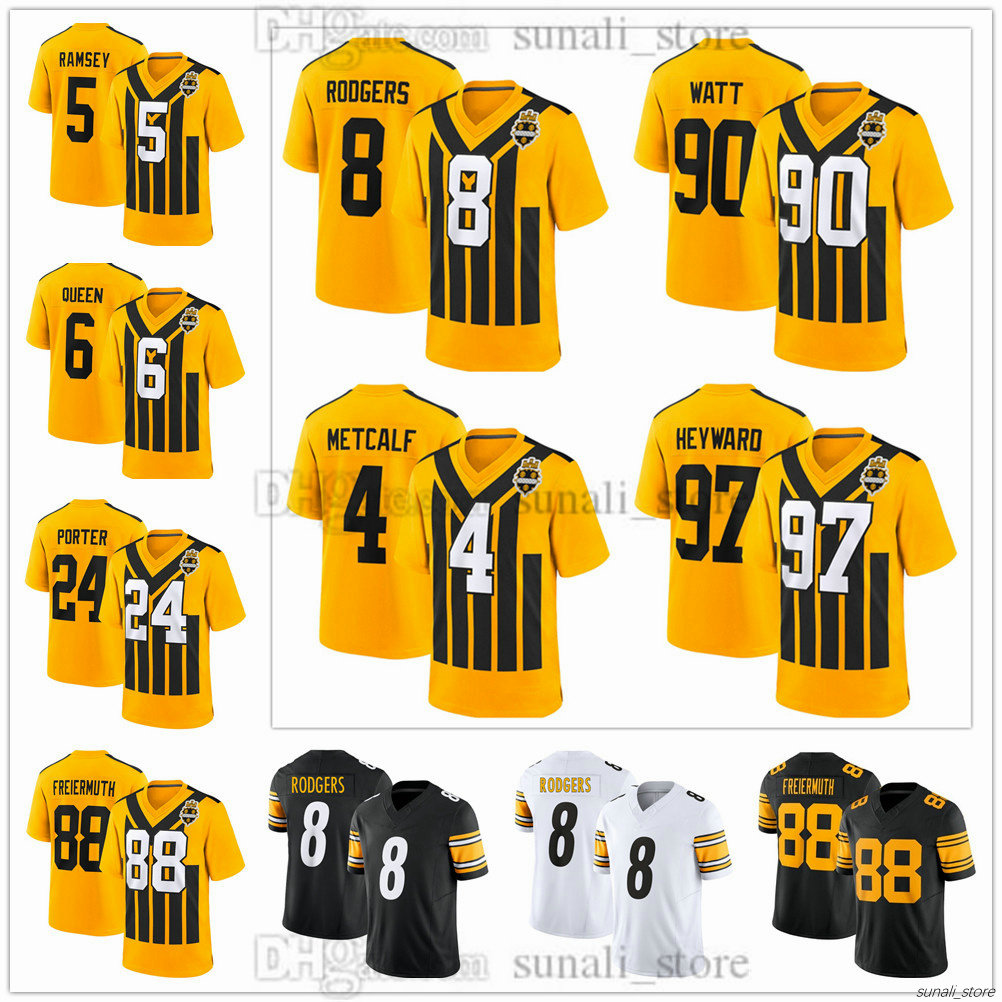 Gold 1933 Men Football Jersey 83 Connor Heyward 9 Chris Boswell 2 Mason Rudolph 51 Nick Herbig 56 Alex Highsmith 41 Payton Wilson 30 Jaylen Warren 77 Broderick Jones