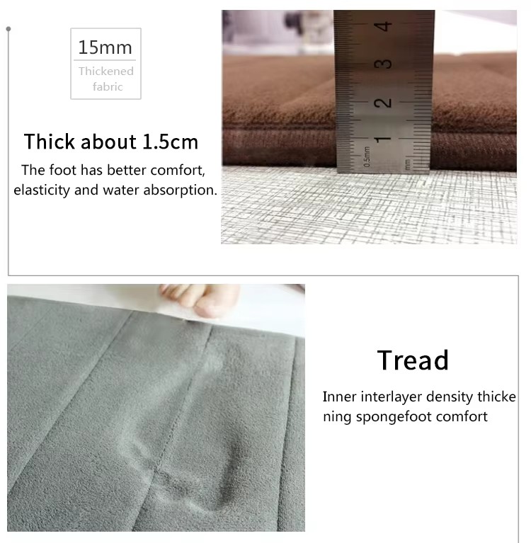 NEW Home Bath Coral Fleece 35D Bathroom Carpet Water Absorption Non-slip Memory Foam Absorbent Washable Rug Toilet Floor Mat