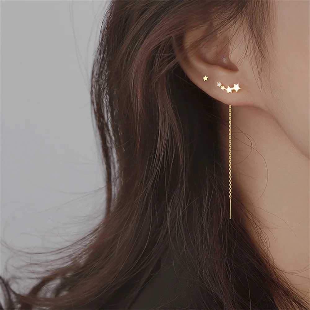 100% Authentic Long Tassel Ear Wire Trend Silver Color Crystal Earrings For Women Fashion Womens Jewelry Accessories Gift XJ250722