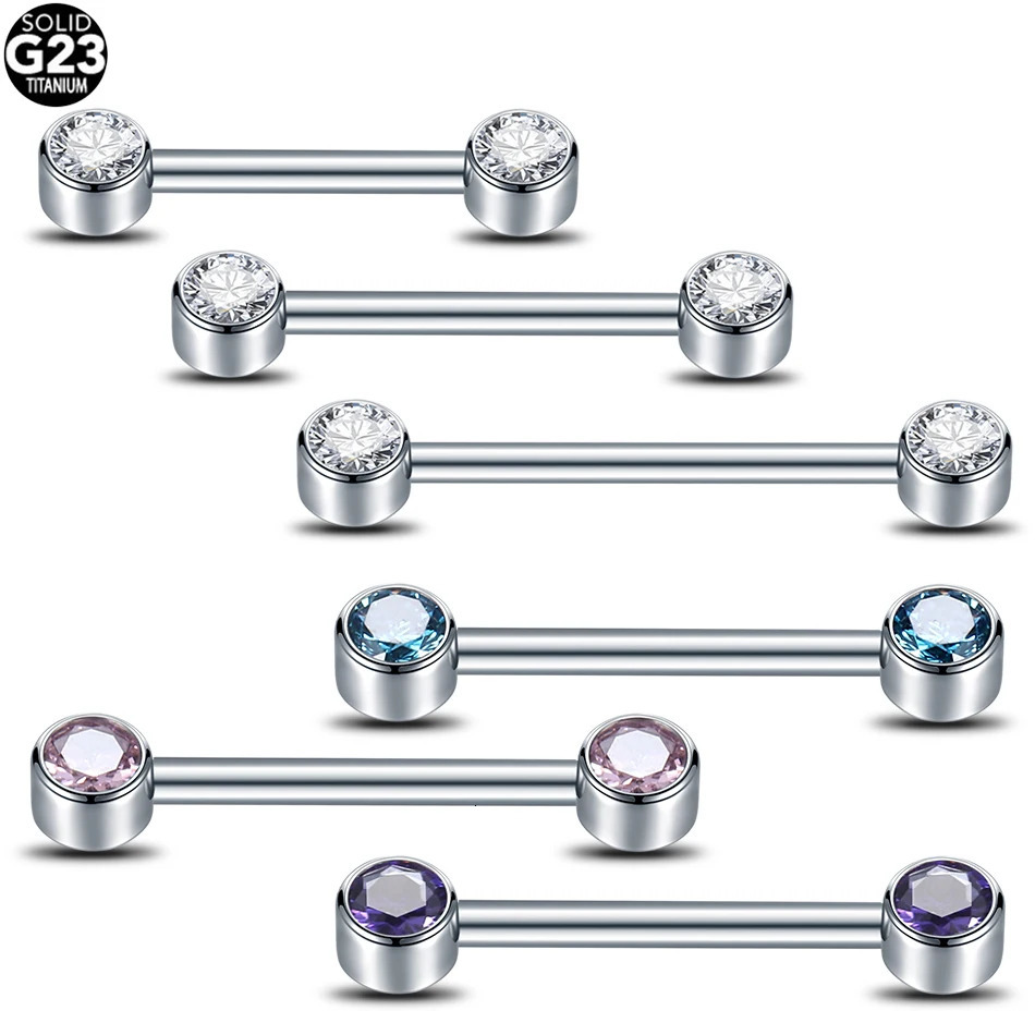 1PC CZ Bezel Nipple Tongue Ring 14G Cubic Zirconia Internally Thread Opal Nipple Barbell Piercings Sexy Women Jewelry 250722