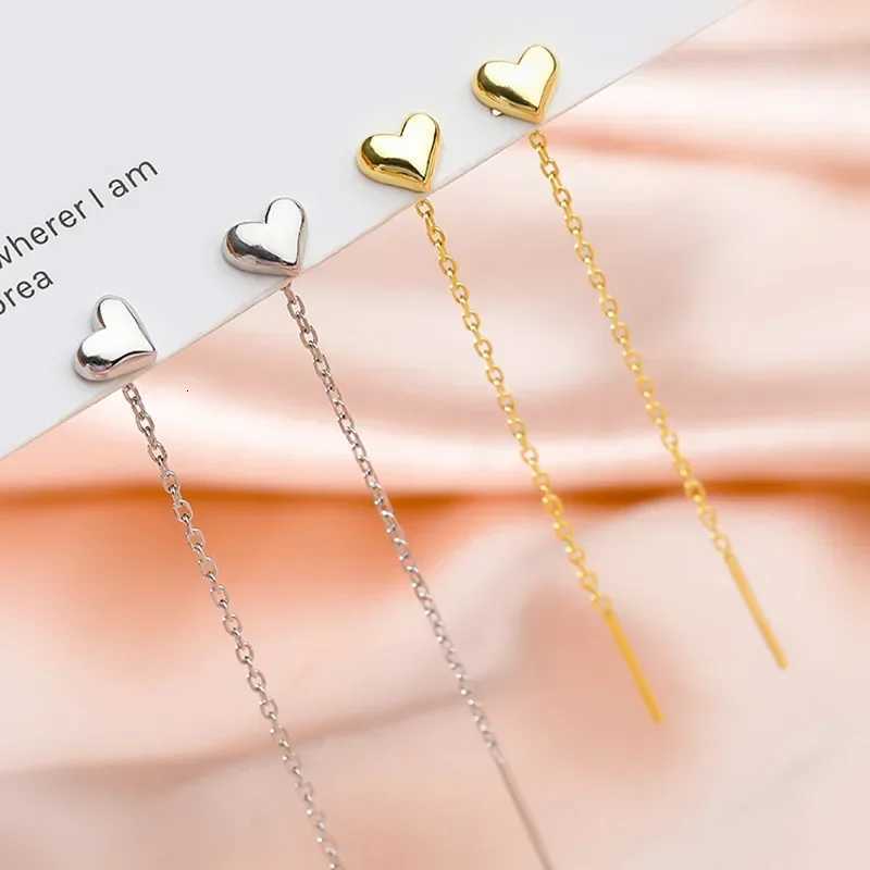 Long Tassel Heart Drop Earrings Gold Silver Color Hanging Women Earrings 2025 Korean Trend Earrings Fashion Party Jewelry Gift XJ250722
