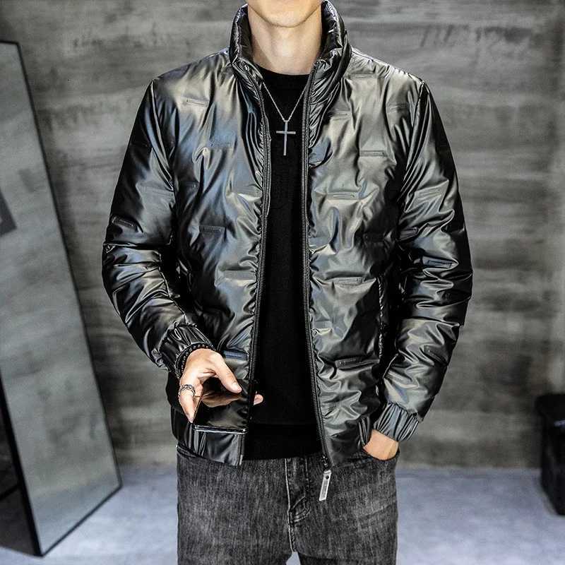 Light Down Jacket Mens Winter Bright Face Short Fashion Brand Cool Cold Winter Warm Coat Mens Individual Outerwear Korean Version W250722
