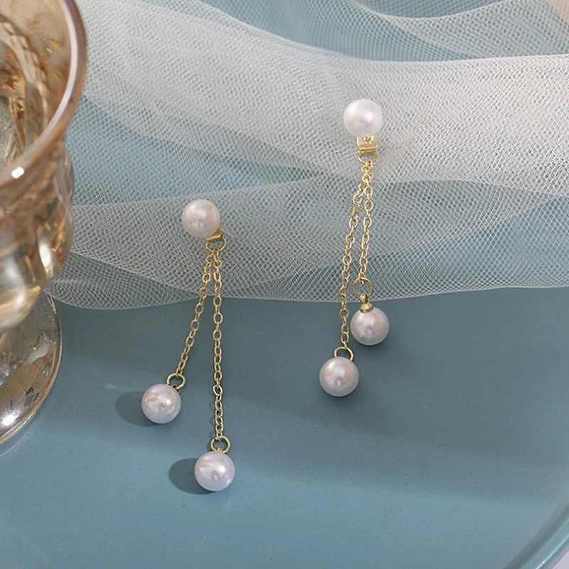 Fashion Korean Pearl Earrings for Women Pearl Tassel Drop Earrings Temperament Long Earrings Wedding Party Jewelry XJ250722