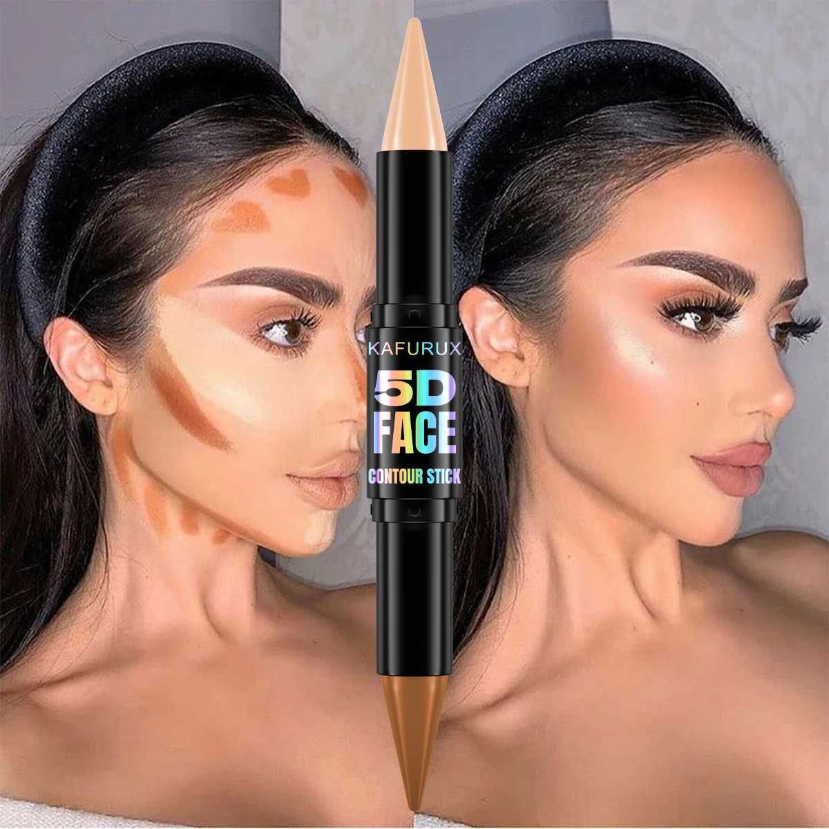 1PC Contour Stick Duo Double-Ended Highlight and Shadow Cream Waterproof Full Coverage Face Foundation Concealer Pen Long Lasting W250722
