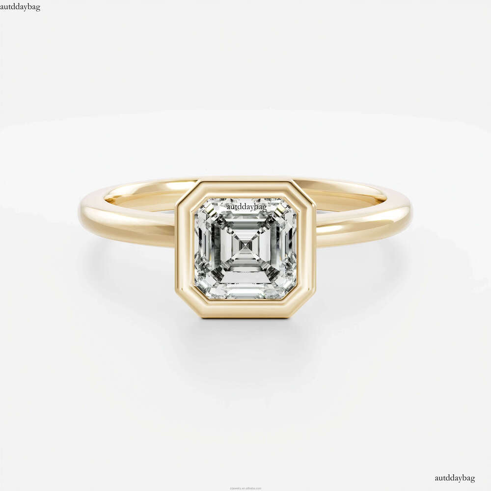 Solitaire Bezel Lab-grown Igi Certified Wedding Rings Vvs d Pure Gold Minimal Engagement Synthetic Dia Ring