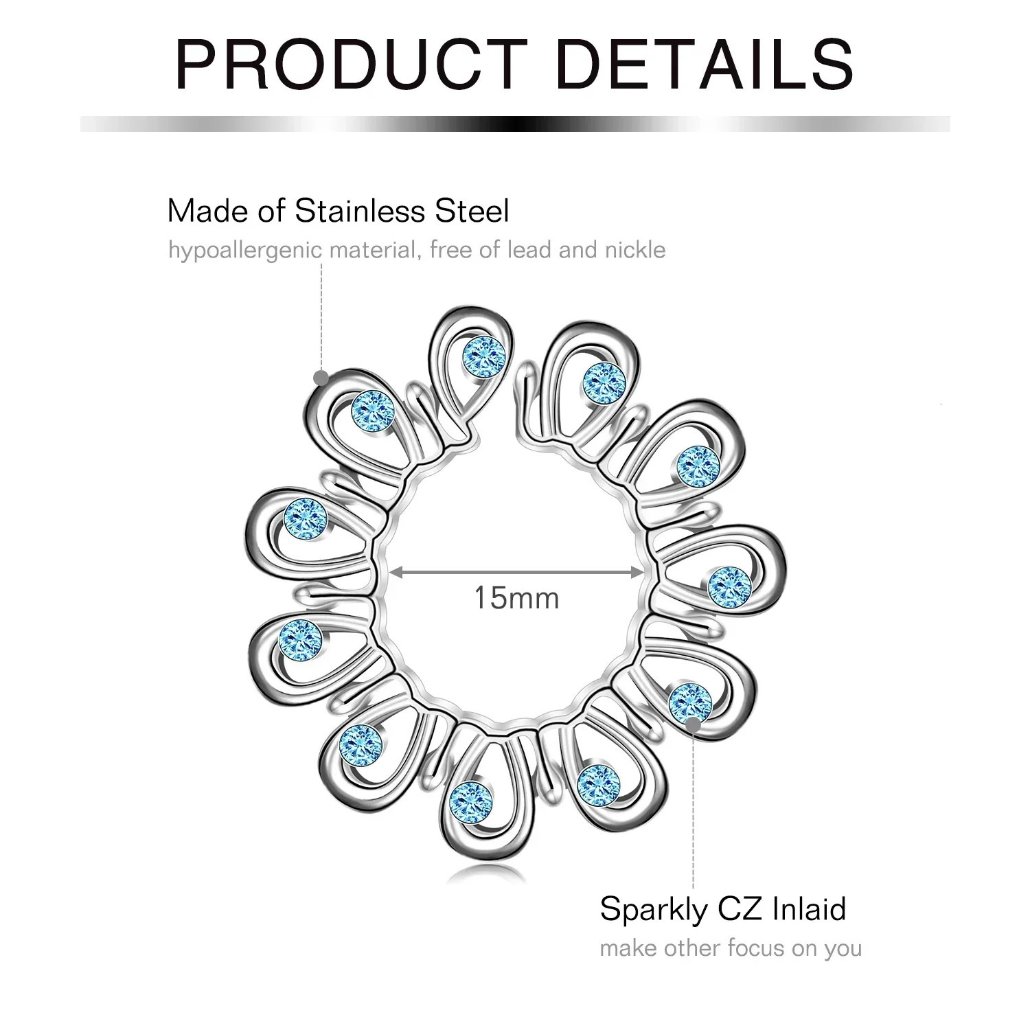 2Pcs 316L Stainless Steel Adjustable Nipple Ring for Women Nipple Shield Clip On Nipple Rings Nipple Piercing Jewelry 250722