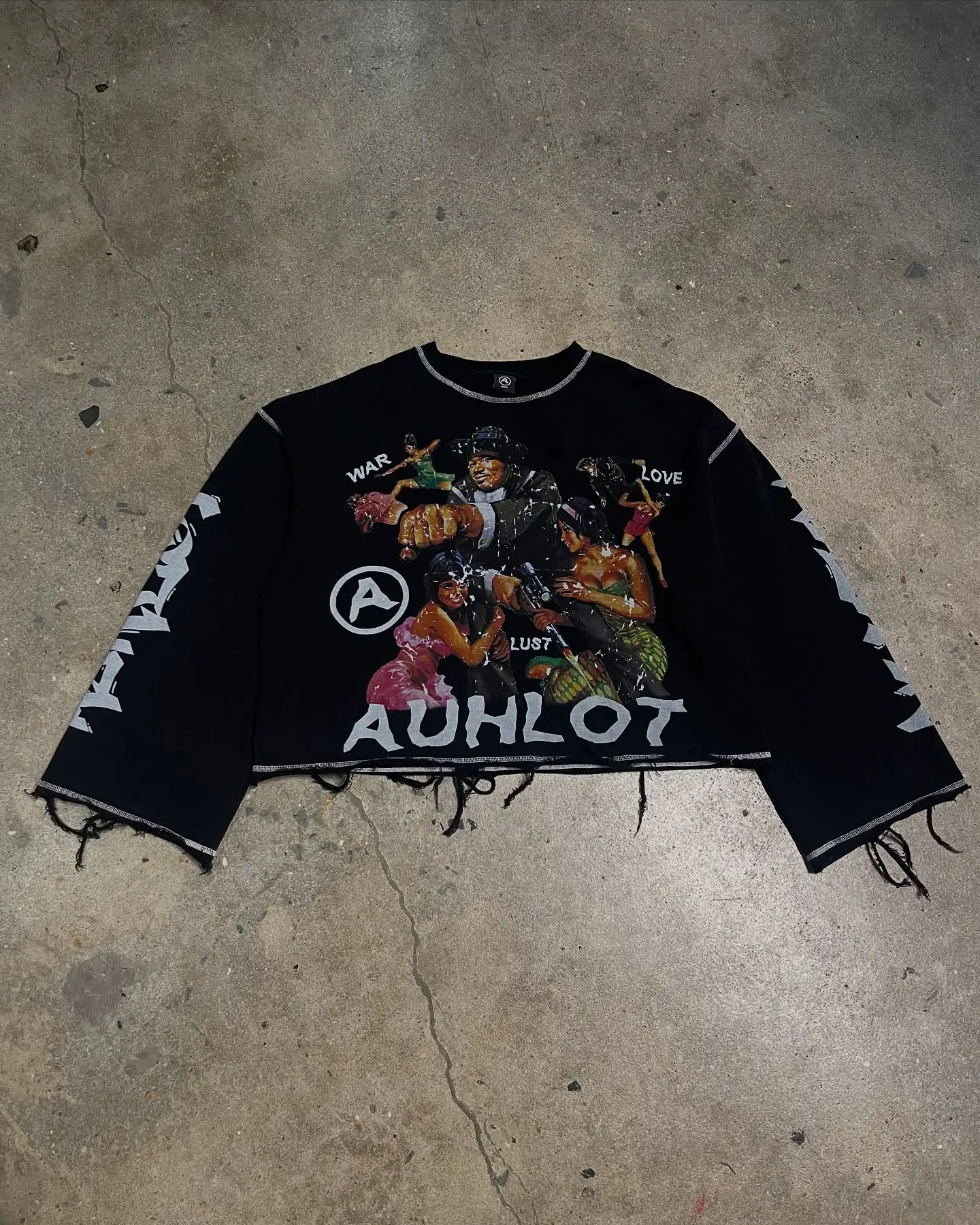 Y2K T Shirt Retro Gothic Large Letter Pattern Long Sleeve Hip Hop T Shirt Men Women Punk Street Clothes Sweatshirt Rock Top 250714CJ
