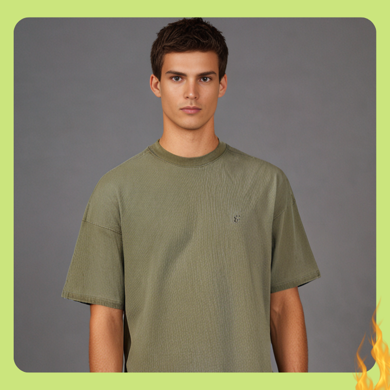 Customizable Mens Washed Out Summer Short Sleeve Tee Skin friendly and breathable Wash with water to make old