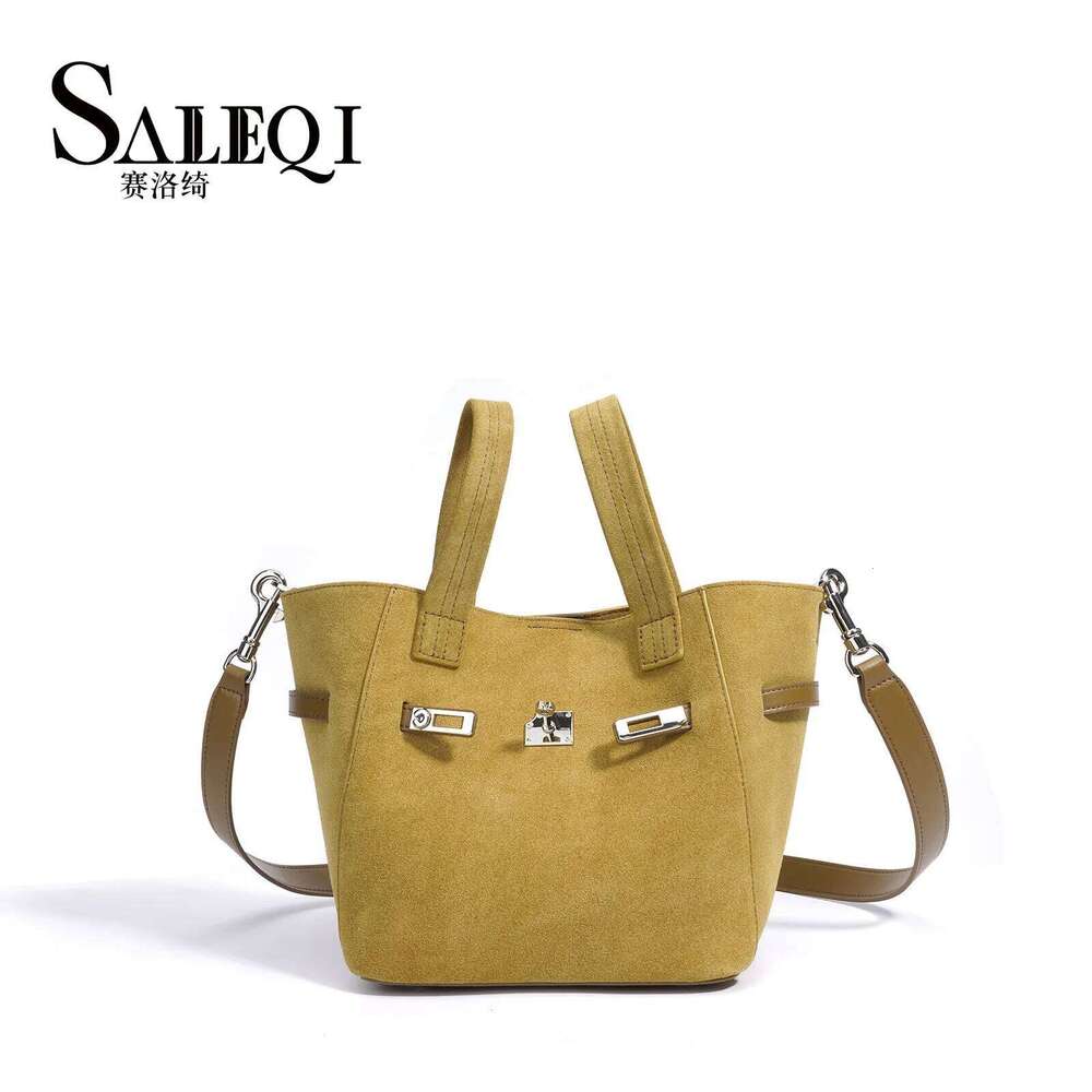 Fashion Designer Basket Bucket Tote Matte Suede Cow Leather Female Shoulder Crossbody Bags New in Handbag Genuine Grade