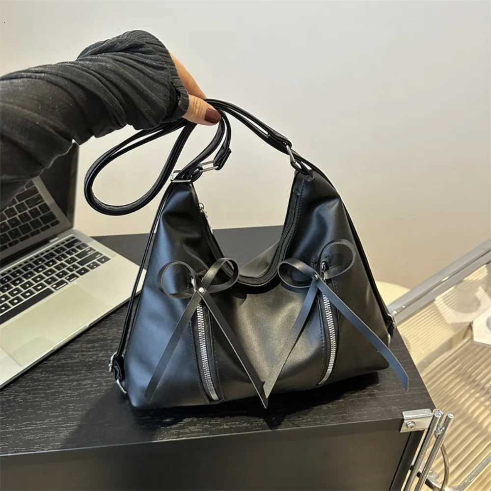 Hot Sale Large Capacity Shoulder Bag Casual PU Leather Tote Bag Bowknot Retro Underarm Bag Sexy Messenger Bag XJ250704