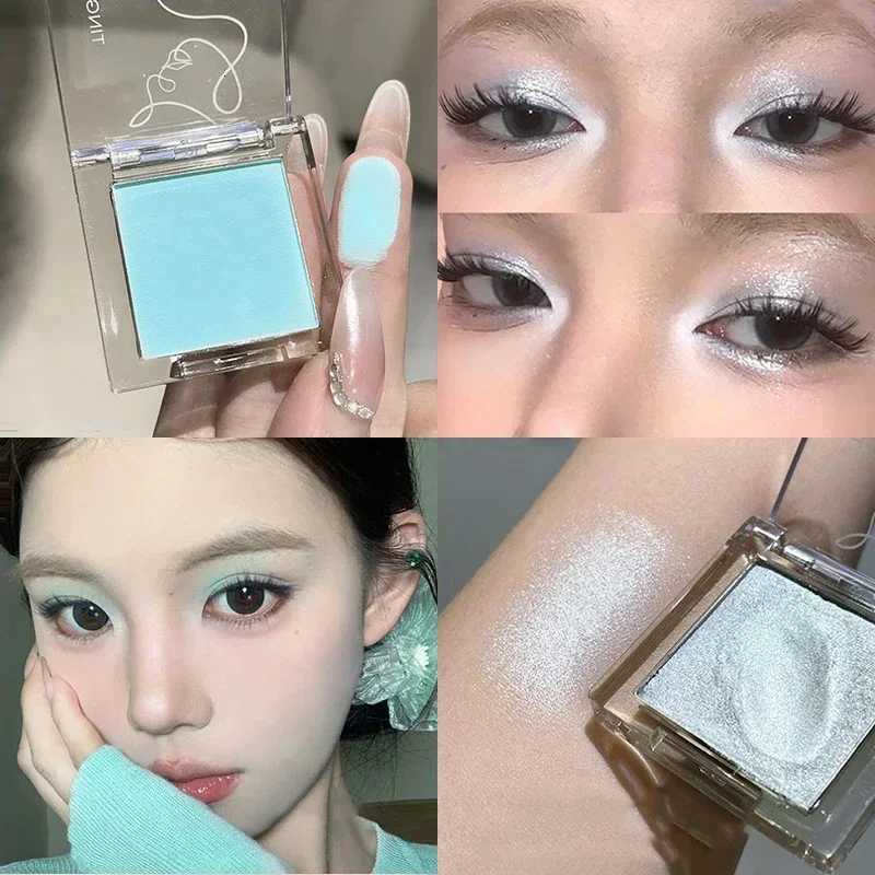 Monochrome Glitter Matte Eyeshadow Palette Blue Pigment Shimmer High Gloss Lasting Brightening Mashed Potato Shadow W250722