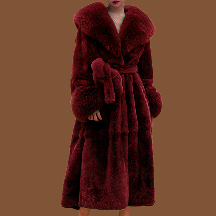 Winter Black Long Faux Fur Coat Long Sleeve Black 5XL Fake Mink Fur Coats Overcoat Women
